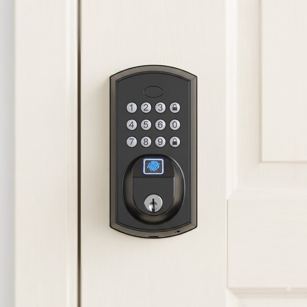 Smart Fingerprint Door Lock with Keypad – Keyless Entry Deadbolt with Emergency USB-C Power Port