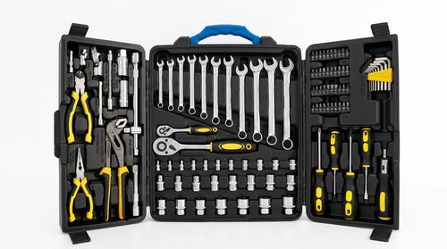 110-Piece Professional Auto Repair Tool Set – Carbon Steel Hand Tools with 3-Section Hard Case